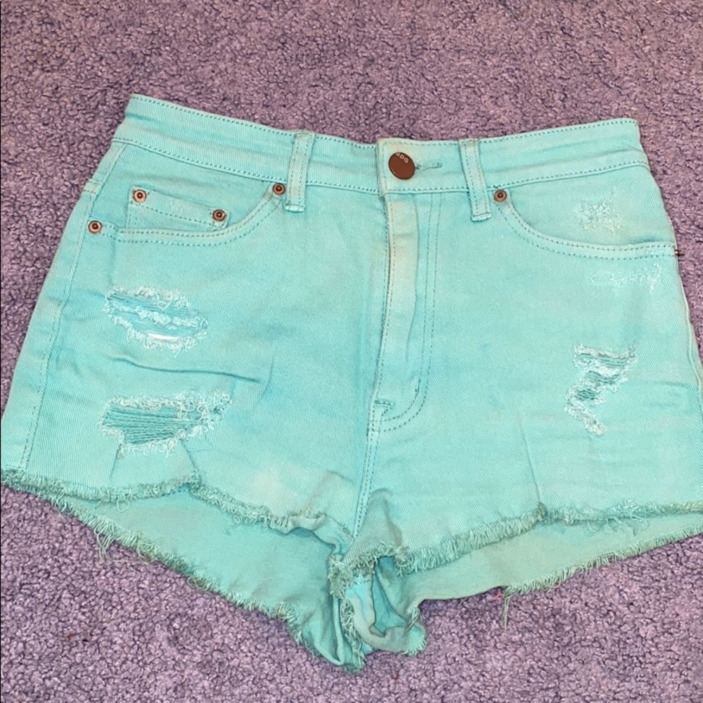 Urban Outfitters BDG High Waisted Teal Jean Shorts